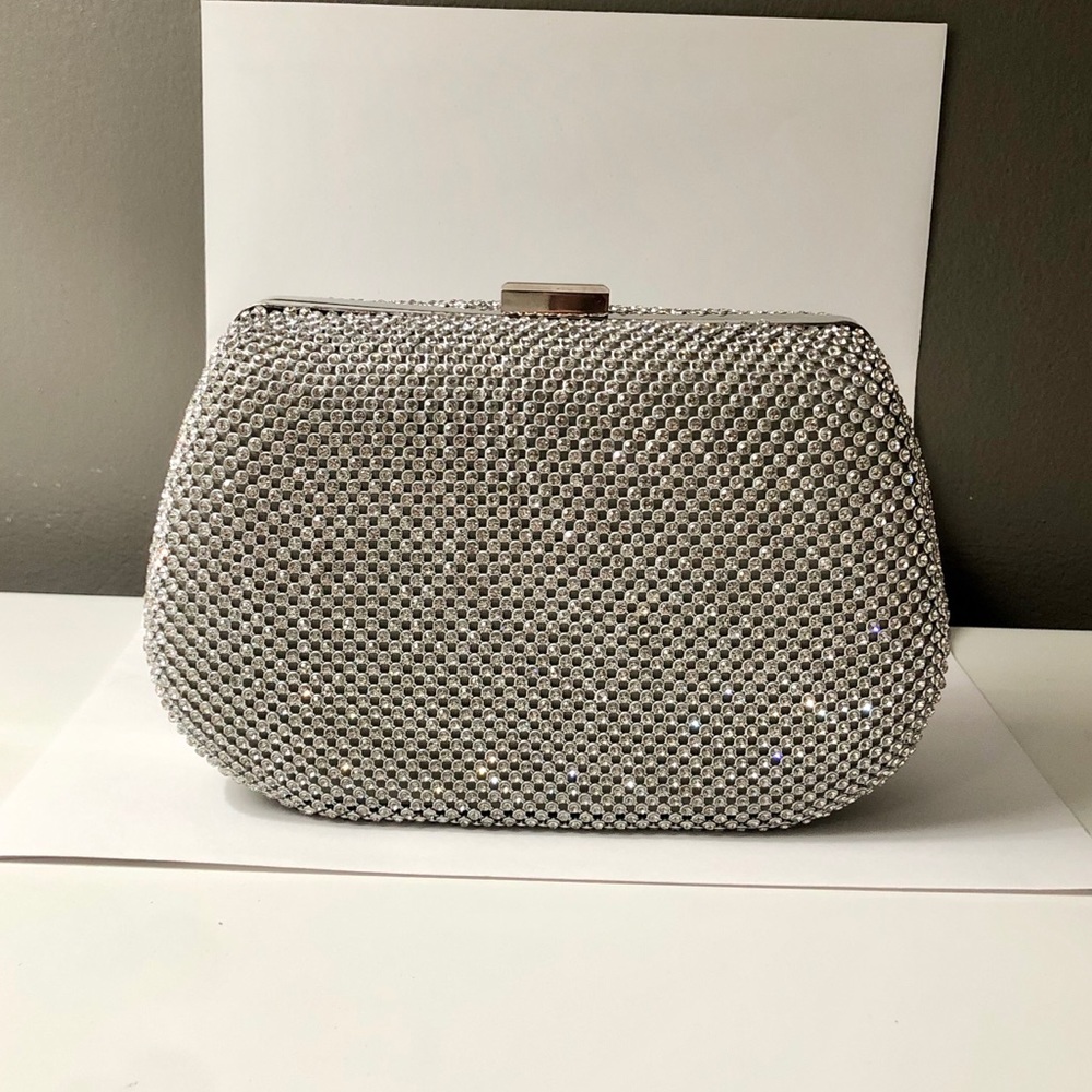 Silver Crystal Clutch